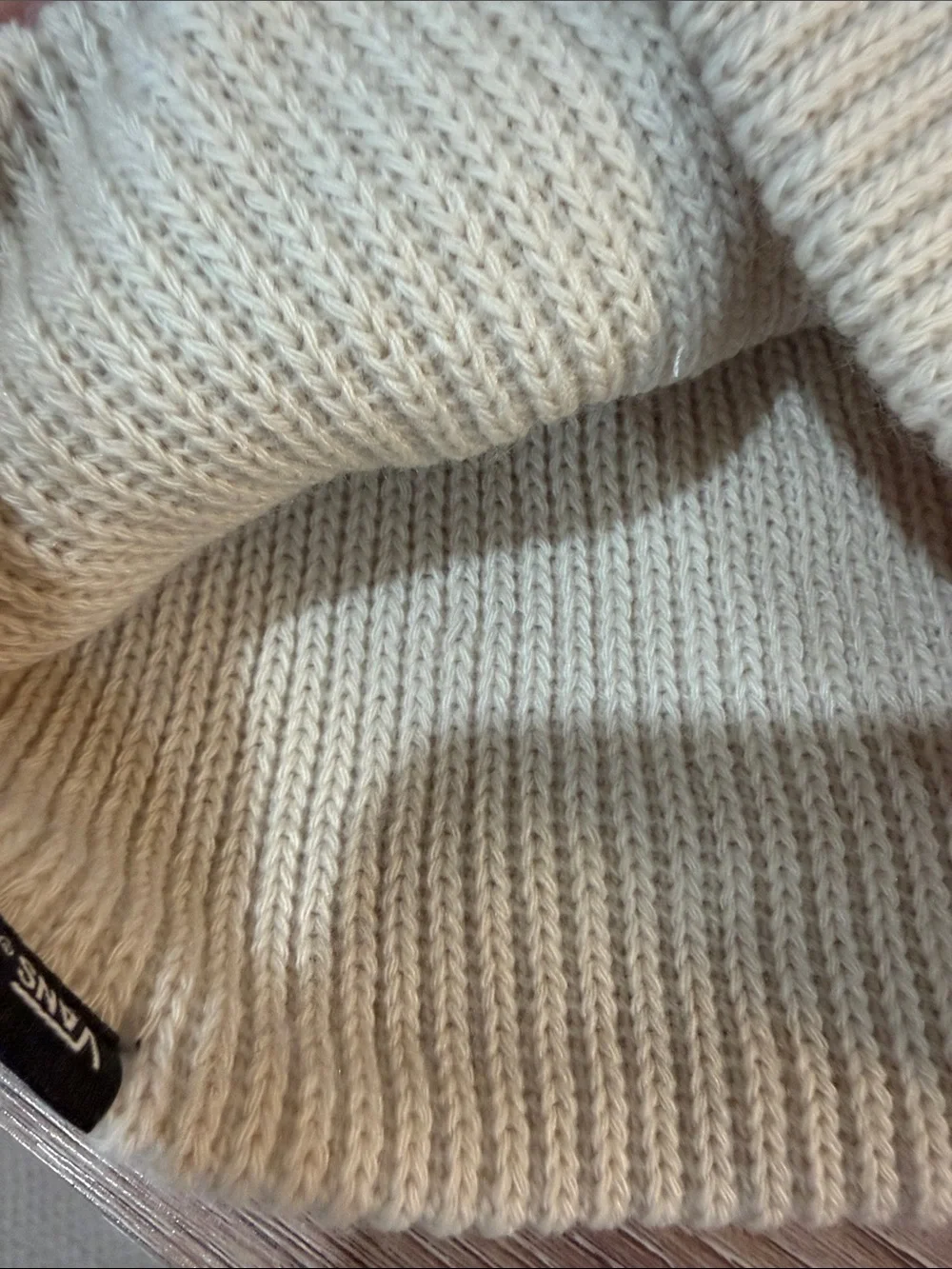 Vans Cream Ribbed Knit Beanie - Men's Soft Winter Hat